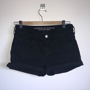 Black jean shorts